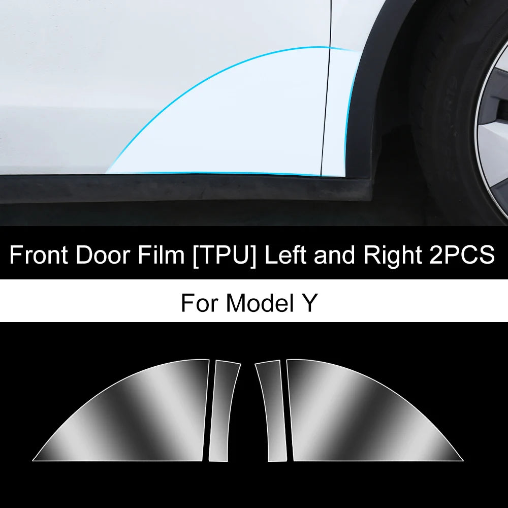 For Tesla Model3/Y 2017-2025 Front Door Rear Door Protective Film Invisible Car Clothing TPU Film Decoration for Model Y Juniper