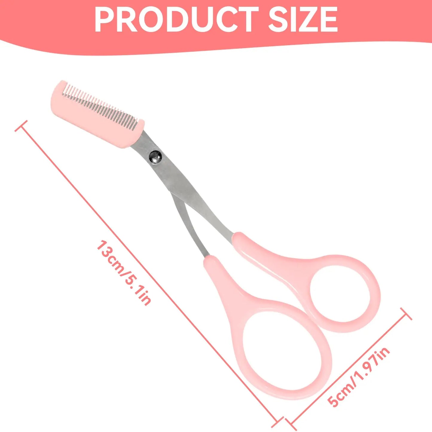 1pcs Eyebrow Trimmer,Stainless Steel Eyebrow Scissors With Comb,Eyebrow Trimming Scissors Hair Removal Beauty Tools for women