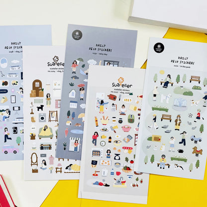 Korean Import Suatelier Travel Home Life Study Friend Stickers Scrapbooking Diy Journaling Diary Stationery Sticker School Gift