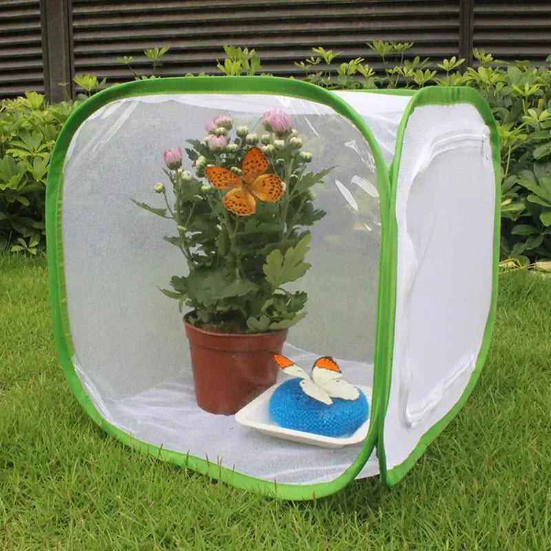 Collapsible Insect Cage Mesh Habitat Bird Butterfly Mantis Stick Grid Breeding Cricket Net Cloth Farm Cocoon Silkworm Hatch Cage