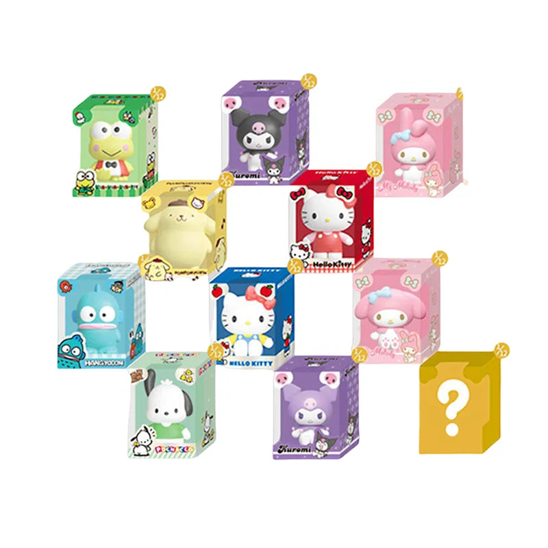 JANDOOM Sanrio Kuromi Hello Kitty Pochacco Cinnamoroll Melody Anime Figure Rice Grain Doll Peripheral Model Blind Box Toys Gifts