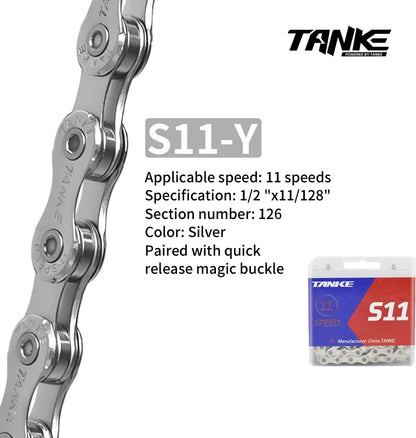 TANKE Bike Chain S8 S9 S10 S11 S12 MTB Road Bicycle Chains,Variable Speed Chain 116/126L High Quality Current Cycling Accessorie
