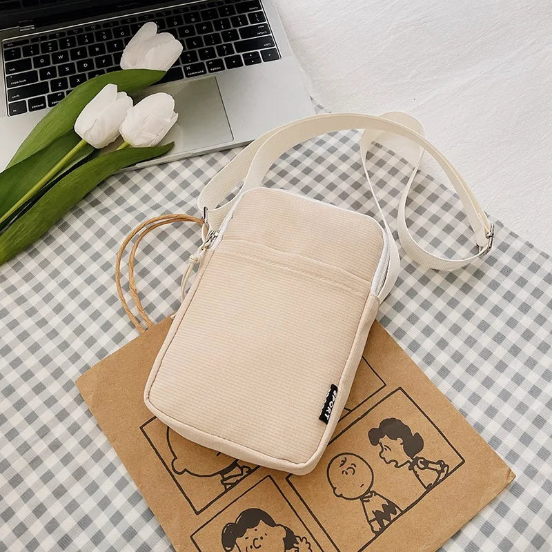 New Fashion Simple Casual Shoulder Messenger Bag, Women's Portable Mobile Phone Bag, Vertical Coin Key Bank Card Shoulder Bag