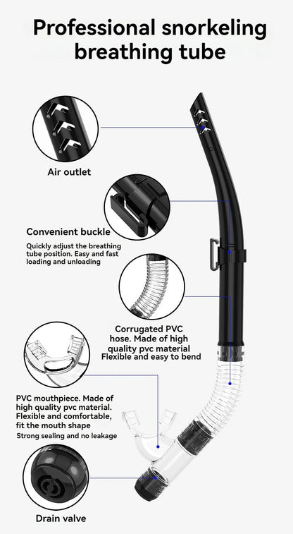 Diving Mask Snorkel Set For Adults Tempered Glass Scuba Professional Panoramic Snorkeling Gear Swimming Training Snorkel Kit