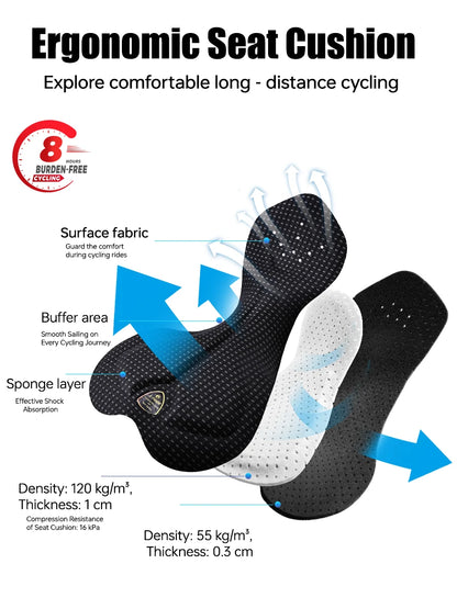 X-TIGER Men's Cycling Bib Shorts 120 Density Gel Cushion Mountain Road Bike Cycling Shorts Outdoor Casual Sports Bib Shorts