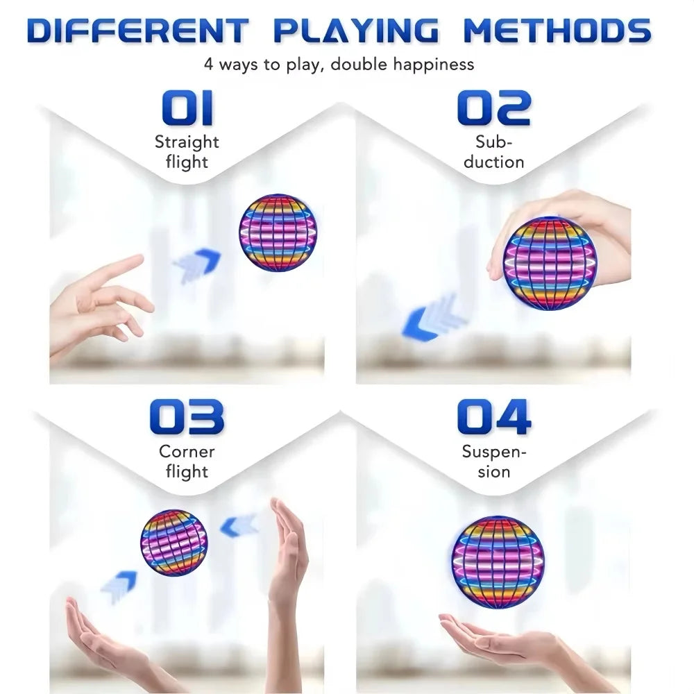 Flying Ball Toy 2026 Hand Controlled Boomerang Hover Ball Toys Fidget Flying Spinner with Magic Lights