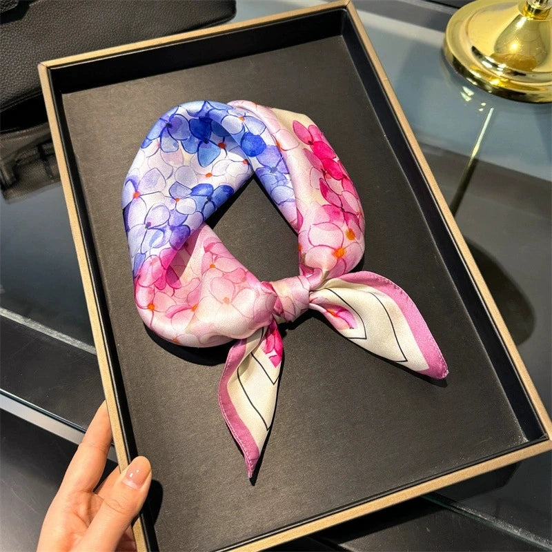 Scarf 100% Silk Bandana Women Square Scarves Wrap Kerchief Spring Fashion Luxury High Quality Headband Hijab Shawls 2026