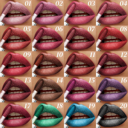 20-colors Glitter Lip Glaze Waterproof Diamond Shimmer Lip Gloss Sparkling Liquid Lipstick Long Lasting Lip Makeup for Women Gif