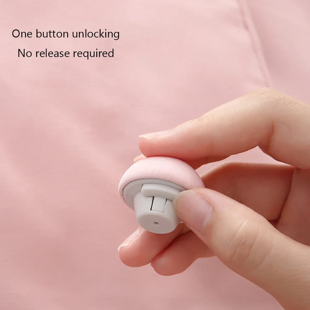 1-20PCS BedSheet Quilt Clip One Button Unlock Duvet Cover Fastener Clip Anti Slip Blanket Buckles Quilt Holder Fixator Grippers