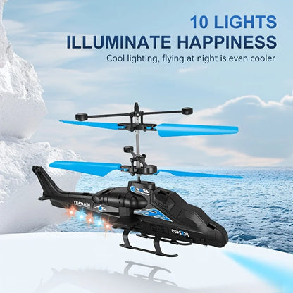 2-Way Remote Control Airplane Infrared Induction Helicopter LED Lights Drone USB Charging Fighter Model Boy Toy