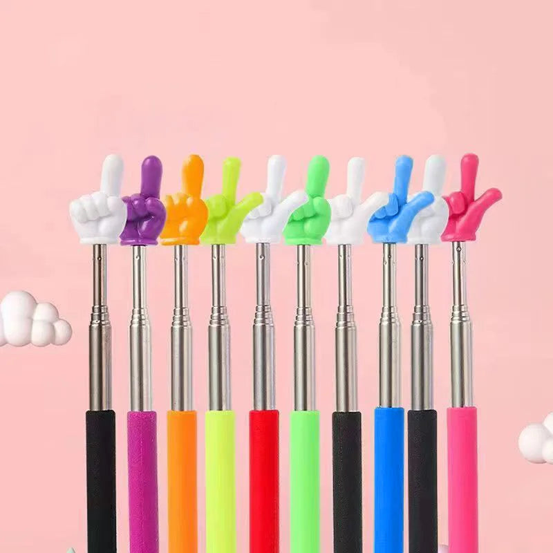 1pPointer Finger Stainless Steel Reading Sticks Telescopic Reading Finger Teaching Aids Gift for Teachers Pointer Finger Stick