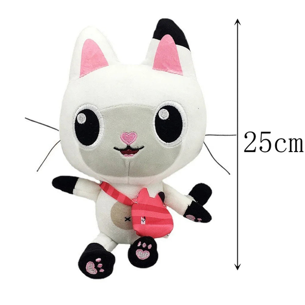 25cm 7-piece Gabby doll house plush toy cartoon stuffed animal mermaid cat mermaid plush doll children's Christmas gift