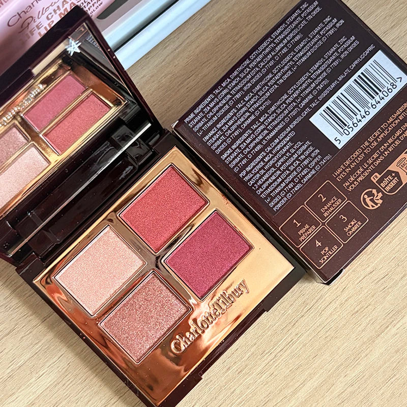 Fashion Charlotte 4color Eye shadow Palette Pearl Matte Finish Brighten Long-lasting Makeup Fine Glitter Eye Tilbury Cosmetics