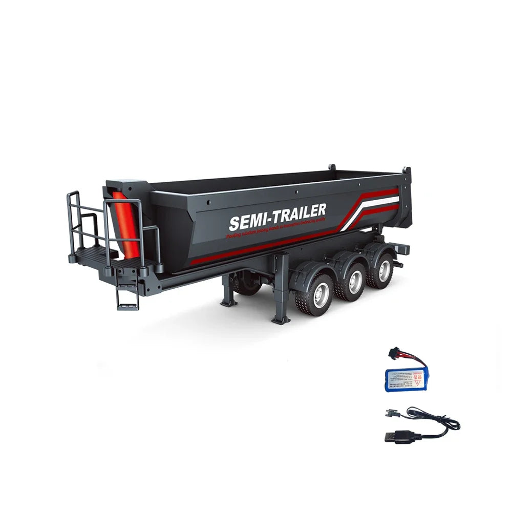 HUINA 1501 770S 1/18 19CH 2.4G RC Alloy Tractor Truck Engineering Trailer Truck with Light and Sound Toys for Boys Adults Gifts