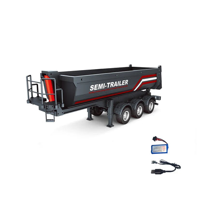 HUINA 1501 770S 1/18 19CH 2.4G RC Alloy Tractor Truck Engineering Trailer Truck with Light and Sound Toys for Boys Adults Gifts