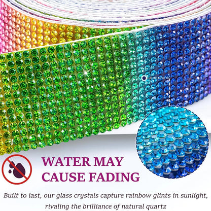1 Yard Self Adhesive Crystal Rhinestone Sticker Diamond Ribbon DIY Sticker Rhinestones Arts Crafts Tape Car Phone Decoration