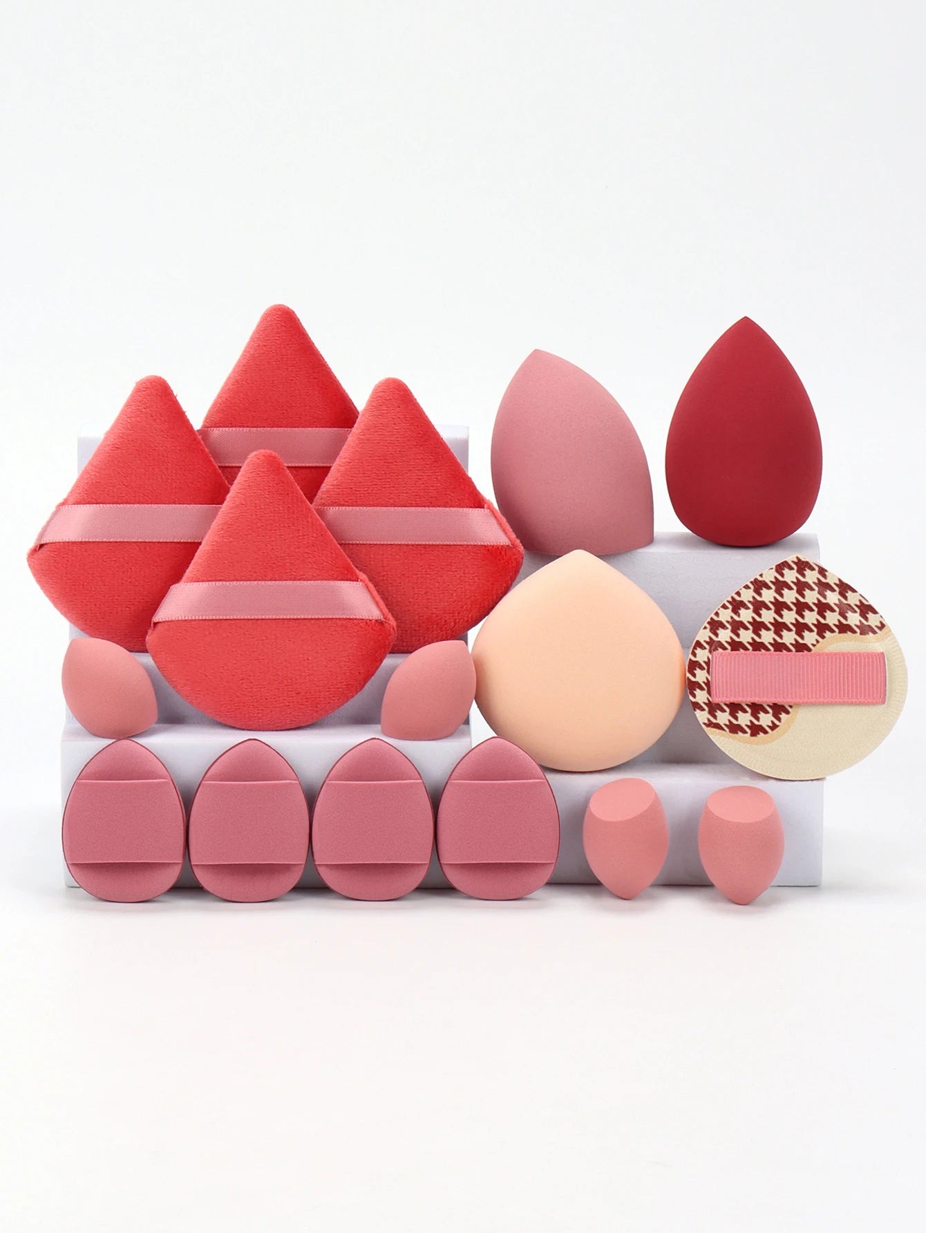 Cat Powder Cotton Candy 16-Piece Set 2 Makeup Eggs & 4 Mini Makeup Eggs & 2 Cotton Candy Powder Puff & 4 Powder Puff & 4 Mini C