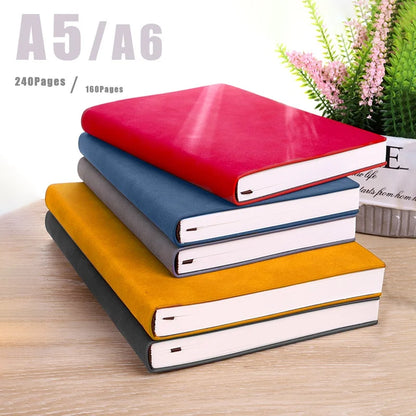 A5 A6 Sheepin Notebook Leather Office Journal Diary Notepad Stationery Student Class Lined NoteBook 160 Pages/240 Pages
