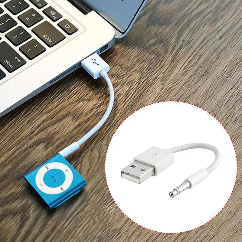 Charger Data USB 3.5mm Sync Audio Cable For IPod Shuffle 3rd 4th Gen Accessory Earphone Charging 15cm