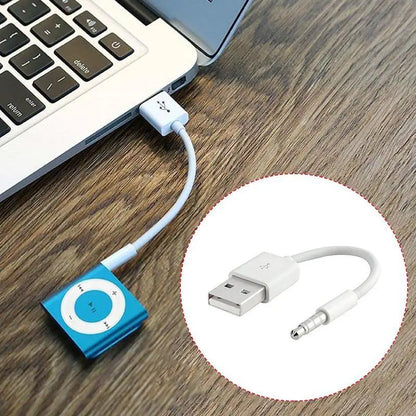 Charger Data USB 3.5mm Sync Audio Cable For IPod Shuffle 3rd 4th Gen Accessory Earphone Charging 15cm