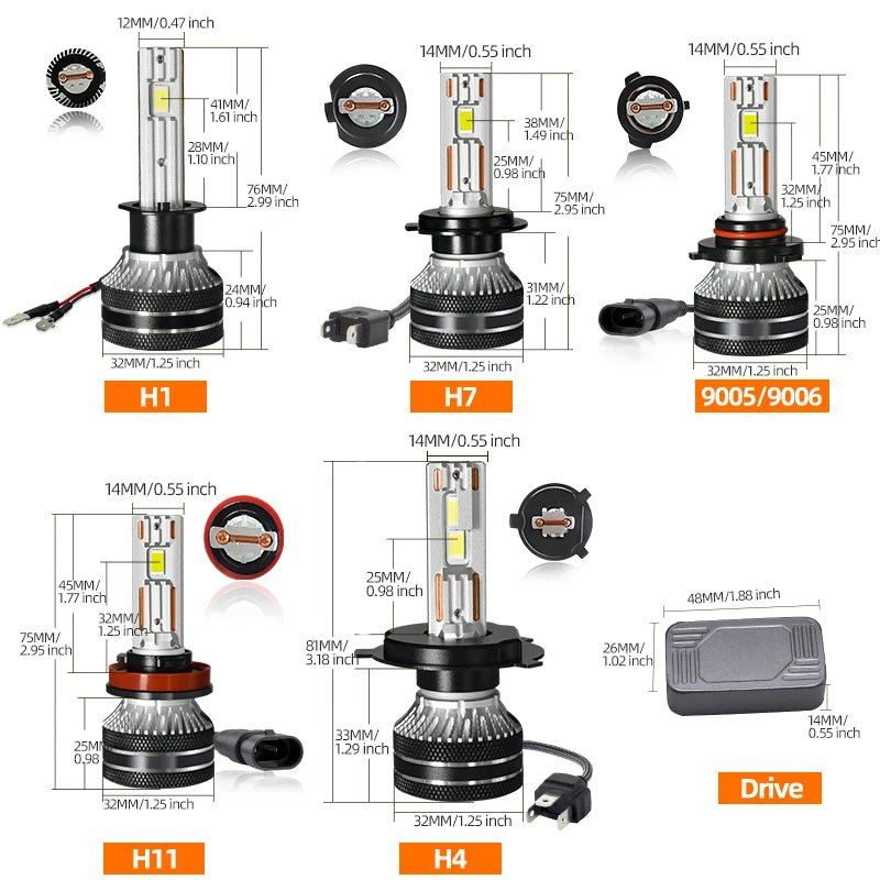 K5C H7 LED 60000LM 140W H7 Canbus Led Bulbs 4300K LED H4 H11 HB3 9005 HB4 9006 K6C Led Double Copper Tube Fog Light 12V 2PCS