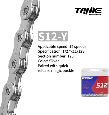 TANKE Bike Chain S8 S9 S10 S11 S12 MTB Road Bicycle Chains,Variable Speed Chain 116/126L High Quality Current Cycling Accessorie