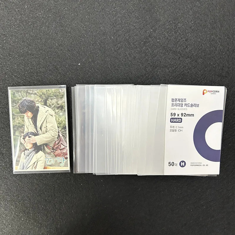 50pcs Korea Card Sleeves Clear Acid Free CPP HARD Photocard Holographic Protector Film Album Binder Photo Popcorn Card