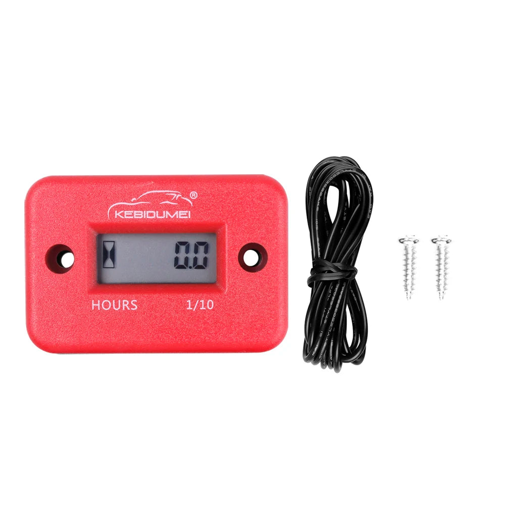 Digital LCD Hour Meter Motor Waterproof Display for Bike Motorcycle ATV Snowmobile Marine Boat Ski Dirt Gas Engine