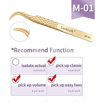 Lashtalk Eyelash Extension Tweezers Makeup Tools From Nagaraku Stainless Steel Non-magnetic Volume FakeLashes Supplies Accurate