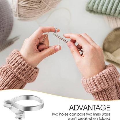 2pcs Adjustable Knitting Crochet Loop Ring Knittied Yarn Guide Finger Faster Holder Thimble Crocheters Thread Ring Sewing Tools