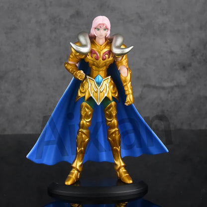 Aixlan 8PCS Saint Seiya Figure Kanon Hyoga 18CM Gold Saint PVC Action Figure Amine Toy Birthday Gift Ollectible Figurine