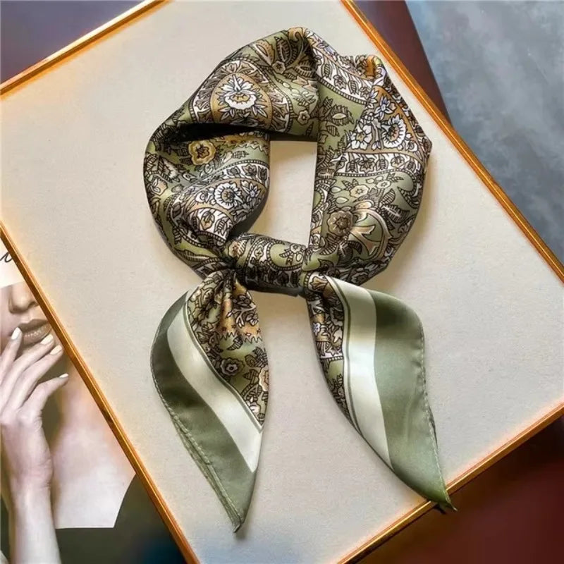 New Fashion Silk Scarf Neckerchief Women's Silk Square Scarf Purse Luxury Scarf for Women Designer Silk Headscarf