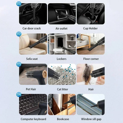 CENRR 98000PA Powerful Mini Car Vacuum Cleaner Cordless Wireless Car Cleaner HandHeld Portable Vacuum Cleaner Air Gun