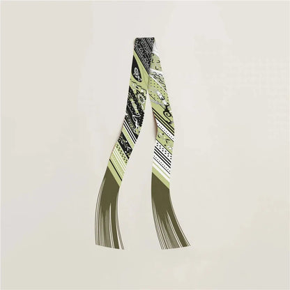 130x5cm Tassel Cashew Print Scarf Women's All-season Twill Silk Decorative Ribbon Multi-purpose Bag Hair Tie Belt Scarf