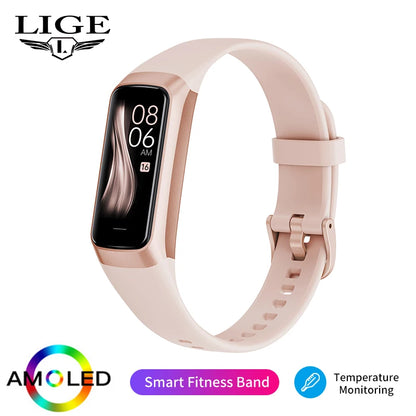 LIGE Amoled Smart Watch Men Smart Band Women Heart Rate Blood Smartwartch Waterproof Smart Bracelet Sport Fitness Tracker 2026