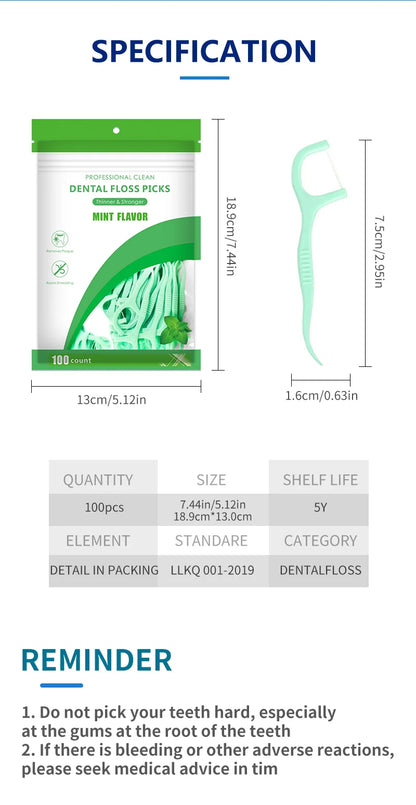 500/300/100pcs ultra-fine mint flavored toothpicks, safe high-end toothpick sticks, plastic toothpicks
