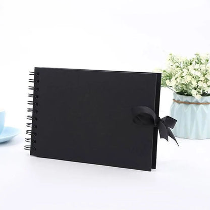 ZK20 80 Sides Black Memory Books DIY Craft Photo Albums Scrapbook Cover Kraft Album For Wedding Anniversary Gifts Memory Books