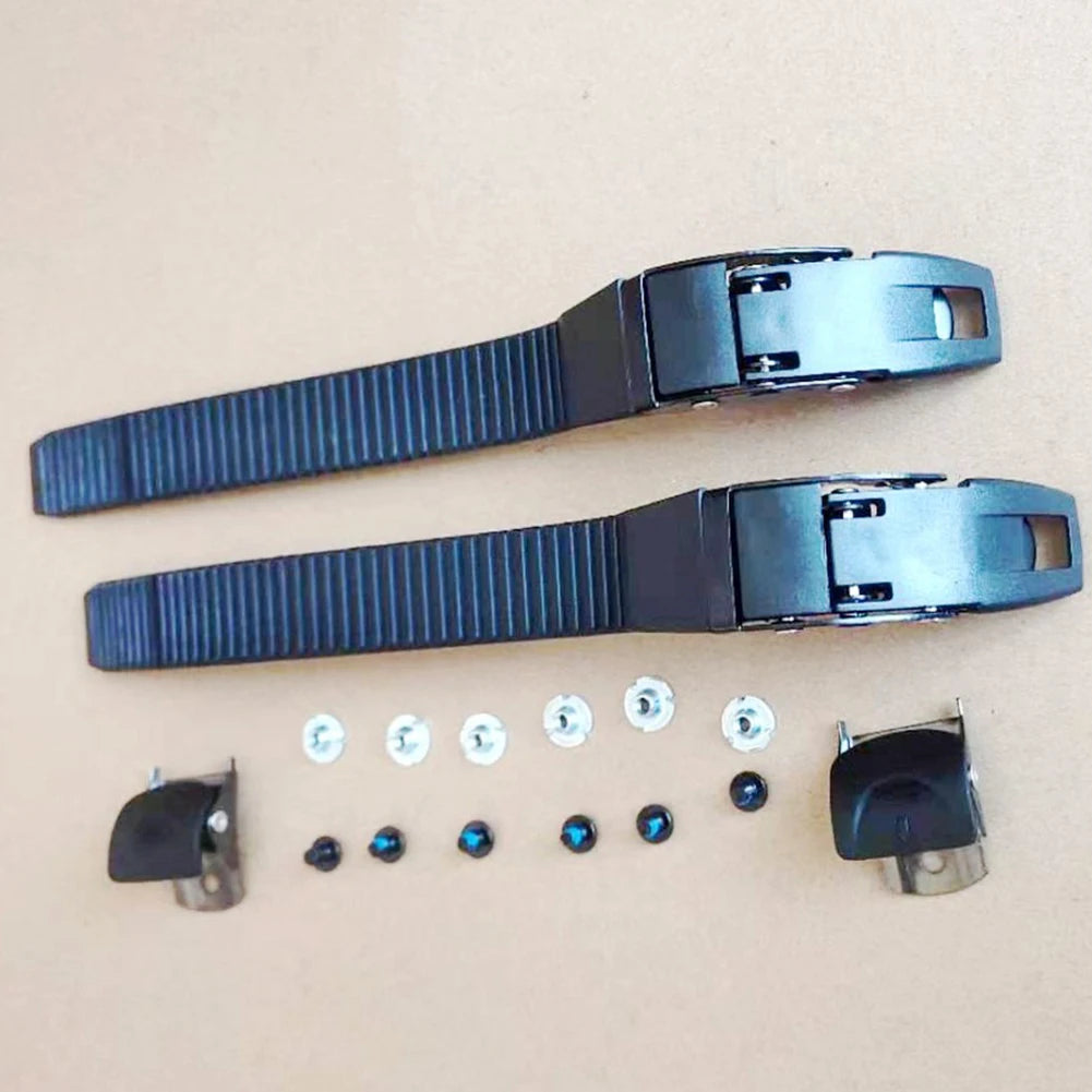 2 Sets Roller Skates Strap Fastening Straps Inline Skate Strap Buckle With Clamp Screws Nut Replacement