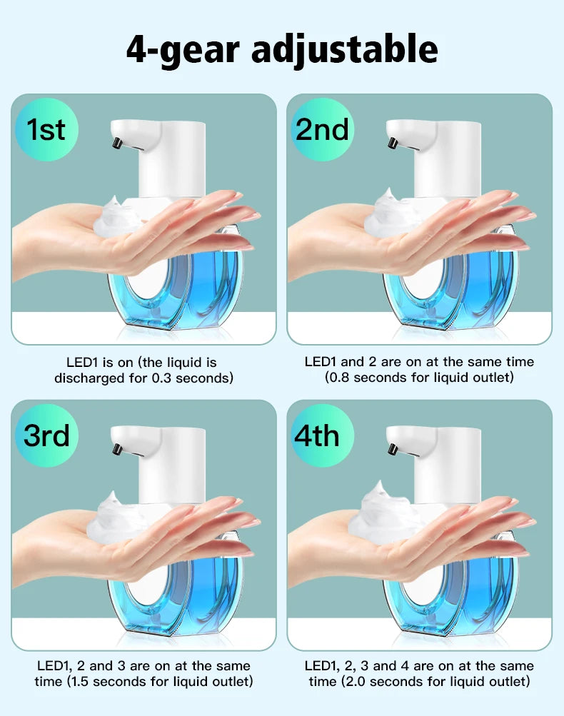 New Wall Mounted Automatic Soap Dispenser Foam Smart Hand Washing Machine 500ml Liquid Rechargeable Bathroom Induction Sensor