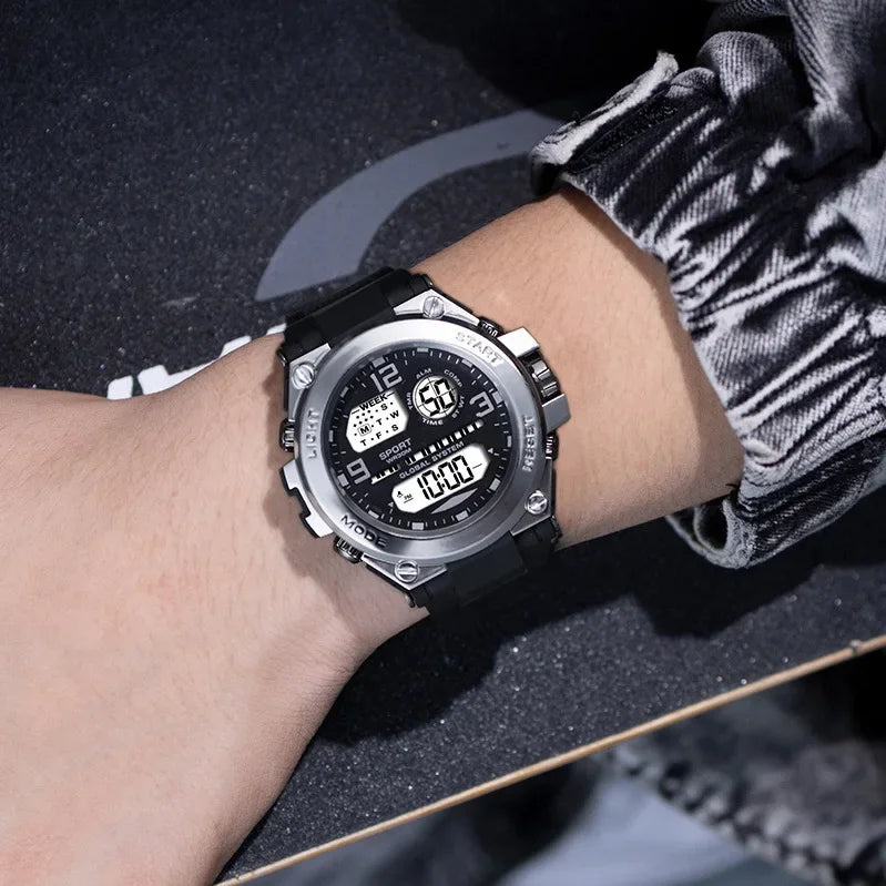 Multifunction Men's Sports Watch Waterproof Luminous Alarm Clock Men LED Digital Watch Large dial Electronic Wristwatch for Man