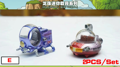 10cm/3.93in Anime Dragon Ball Z 2pcs/set Capsule Spaceship Vegeta Goku space pod Figure PVC Goku Collectible Model Toys Gifts