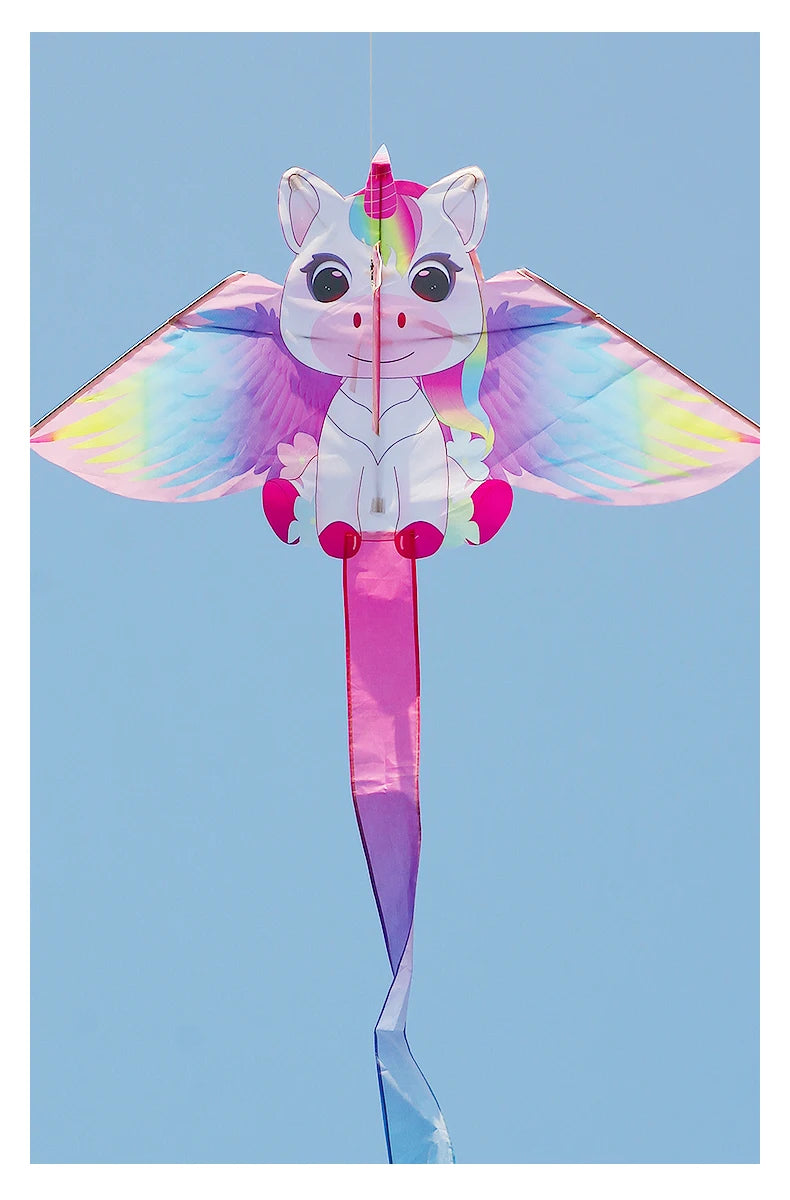 Yongjian Pink Unicorn Kite  small kite suitable for children or beginners, easy to fly With 50m kite string