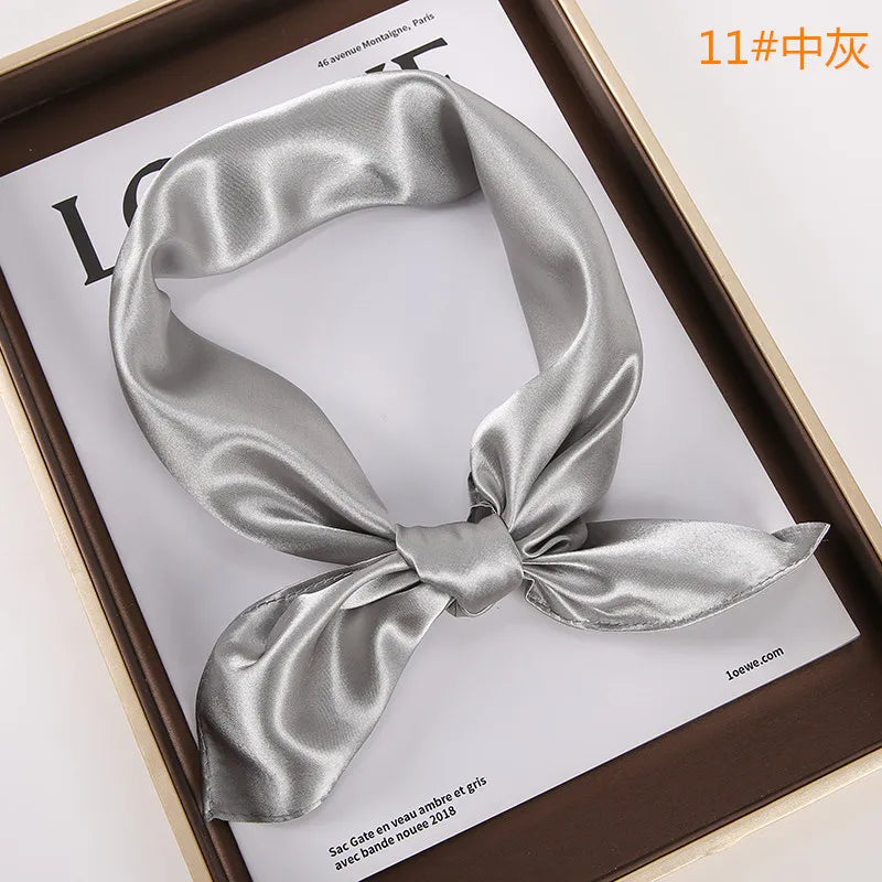 New Solid 60x60cm Square Scarf Single Imitation Silk Bright Light And Satin Performance Scarves Party Gift