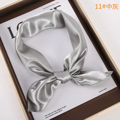 New Solid 60x60cm Square Scarf Single Imitation Silk Bright Light And Satin Performance Scarves Party Gift