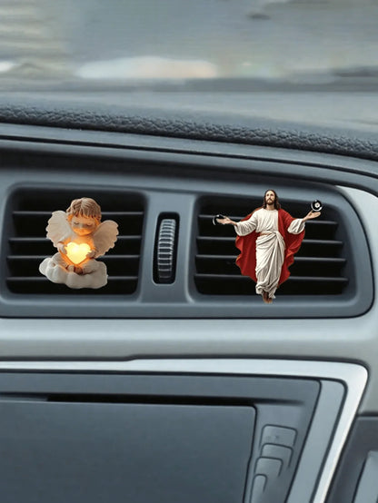 2pcs Angelic Car Air Vent Clip, Women's Car Decor, Cute Acrylic Car Air Freshener Vent Clip, Car Accessory