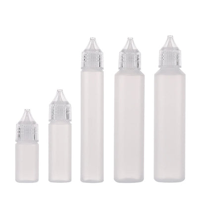 1PC, 10ml/15ml/30ml/50ml Needle Tip Squeezable Bottle Refillable Liquid Plastic Bottle Container with Wide Mouth Empty Pen Style