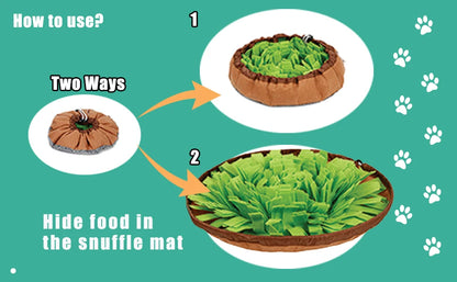 Pet Snuffle Mat for Dogs, Interactive Feed Game for Boredom, Encourages Natural Foraging Skills for Cats Dogs Bowl Travel Use