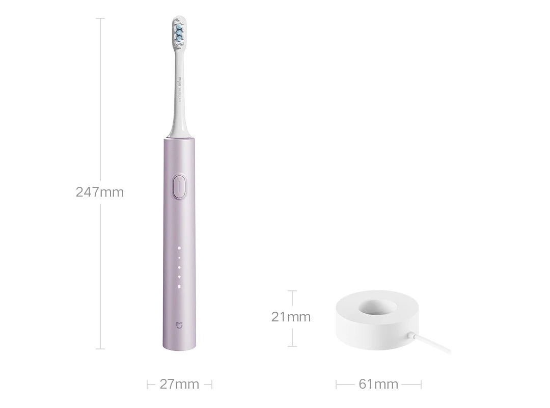 Mijia Sonic Electric Toothbrush T302 3colors 4 Brush Heads IPX8 Water Proof 360° Wireless Charging 4 Modes Cleaning Teeth