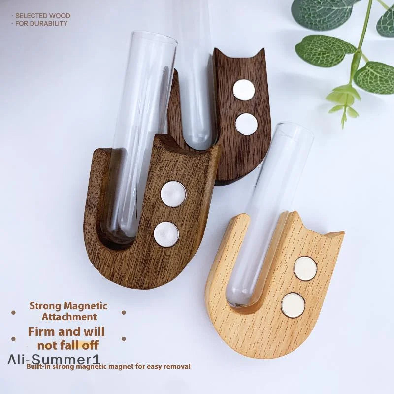 【E】Transparent Glass Cat Whisker Jar Pet Hair Holder Refrigerator Magnet Decor Memorial Gift For Pet Lovers