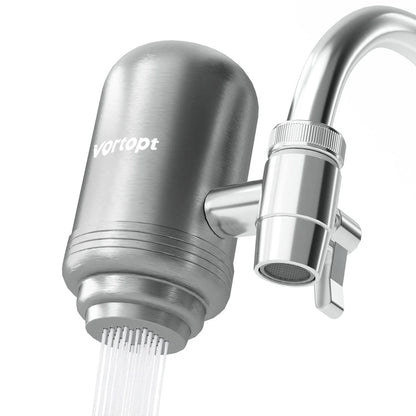 HOMEFISH Stainless Steel Faucet Tap Water Filter Purifier System, NSF Certified Reduces Lead, Chlorine & Bad Taste Kitchen